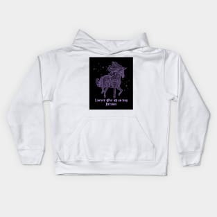 I Never Give Up On My Dreams Beautiful Purple Geometrical Unicorn With Sparkle Kids Hoodie